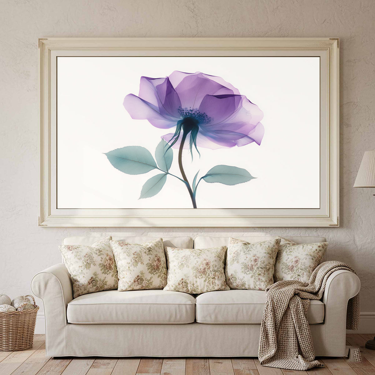X-Ray Flower Canvas Print – styled room view 3