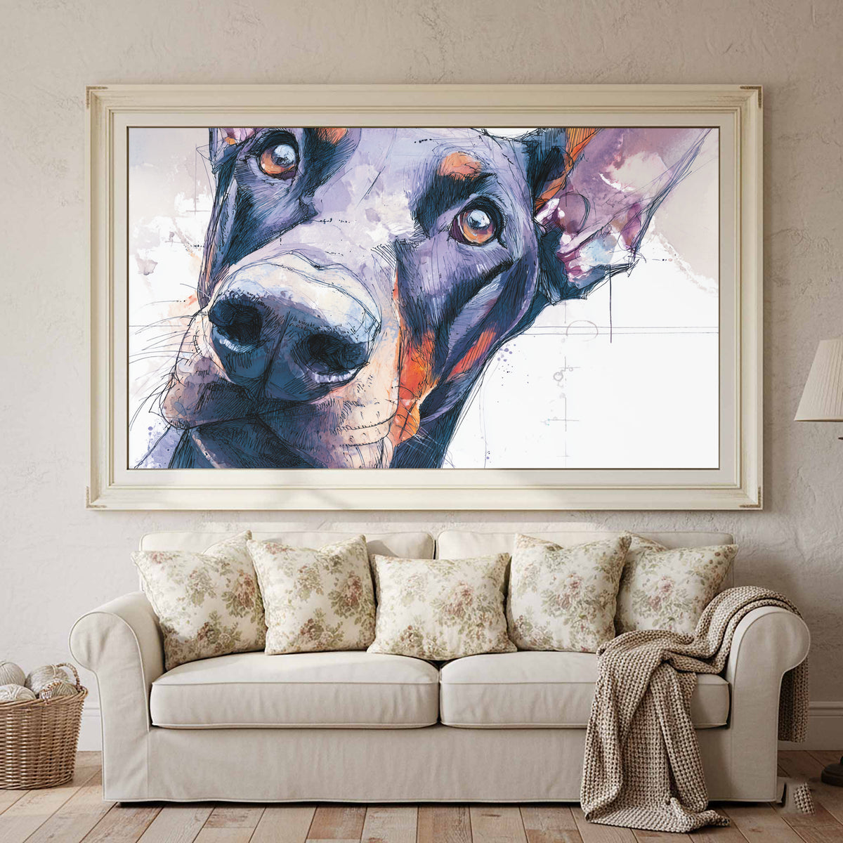 Dobermann Dog Portrait Canvas Art — product image 3