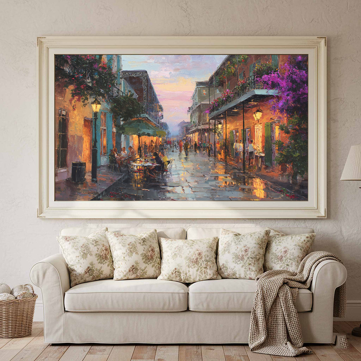 New Orleans French Quarter Canvas Print – styled room view 3