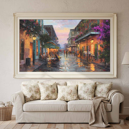 New Orleans French Quarter Canvas Print – styled room view 3