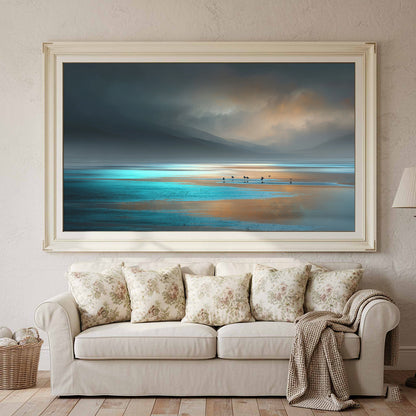 Coastal Seascape Wall Art – styled room view 3