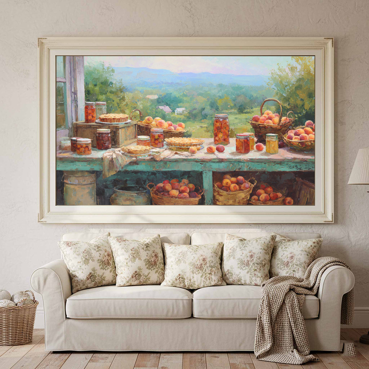 Peach Harvest Canvas Print – styled room view 3