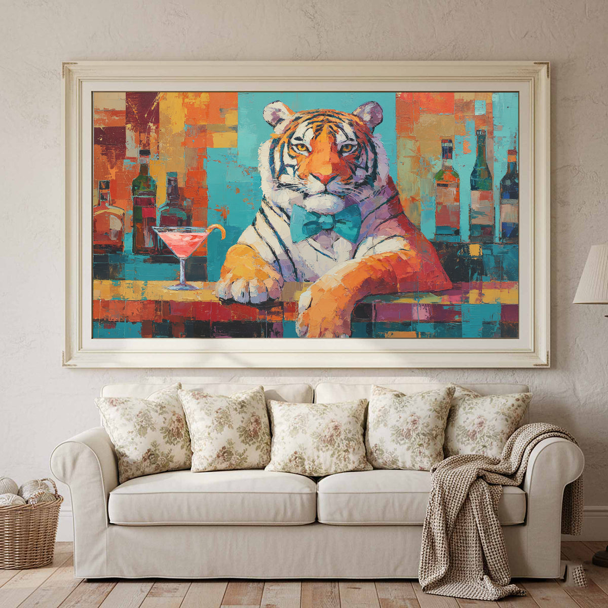 Tiger Bar Portrait Wall Art – styled room view 2