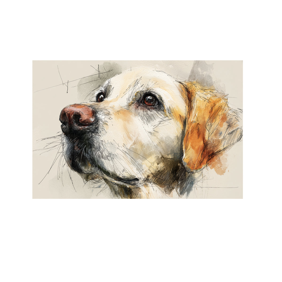 Golden Retriever Canvas Wall Art – canvas print shown framed in a styled room
