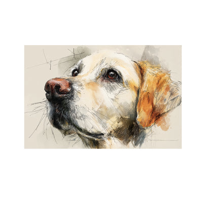 Golden Retriever Canvas Wall Art – canvas print shown framed in a styled room