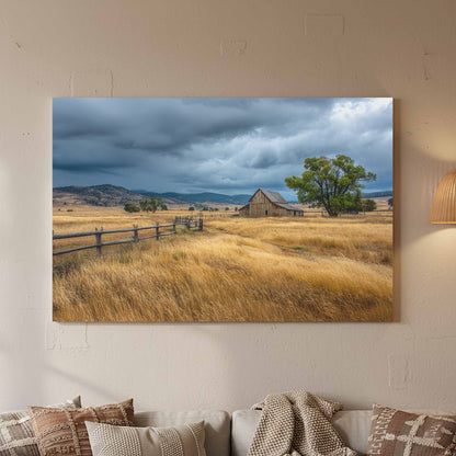 Rustic Barn Canvas Print – styled room view 2