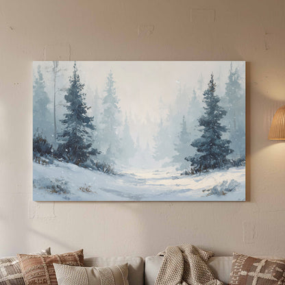 Winter Forest Canvas Print – styled room view 3