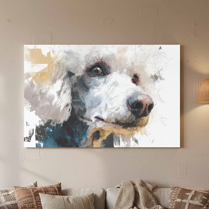 Stylized Poodle Canvas Wall Art – styled room view 2