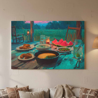 Impressionist Farmhouse Wall Art – styled room view 3