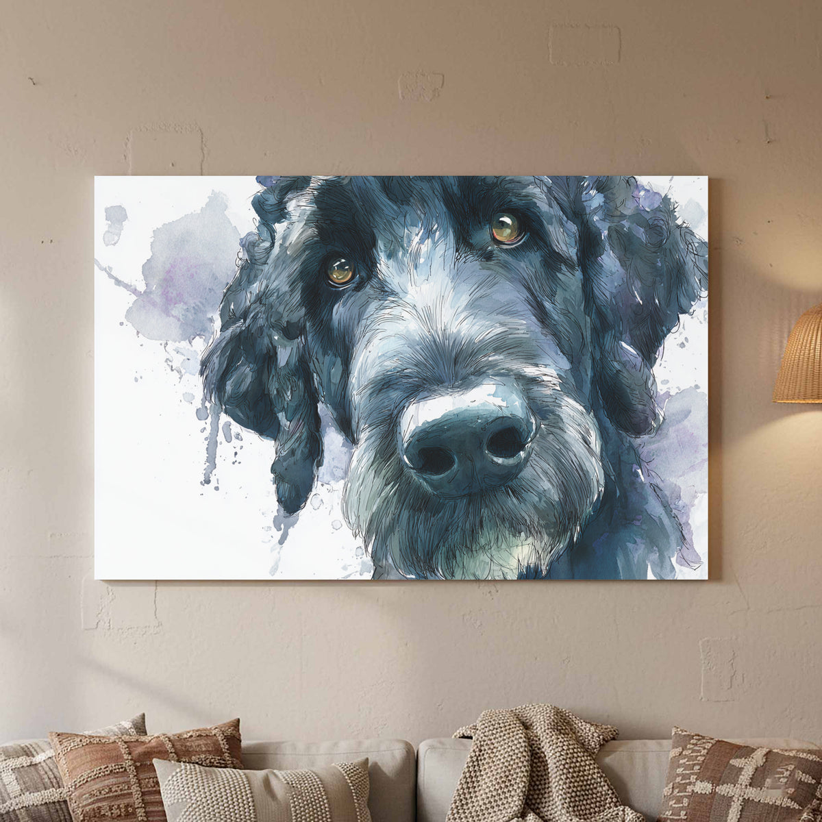 Portuguese Water Dog Canvas Print – styled room view 3
