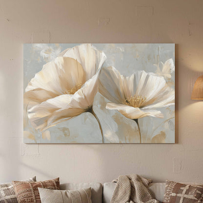 Abstract Floral Canvas Print – styled room view 2