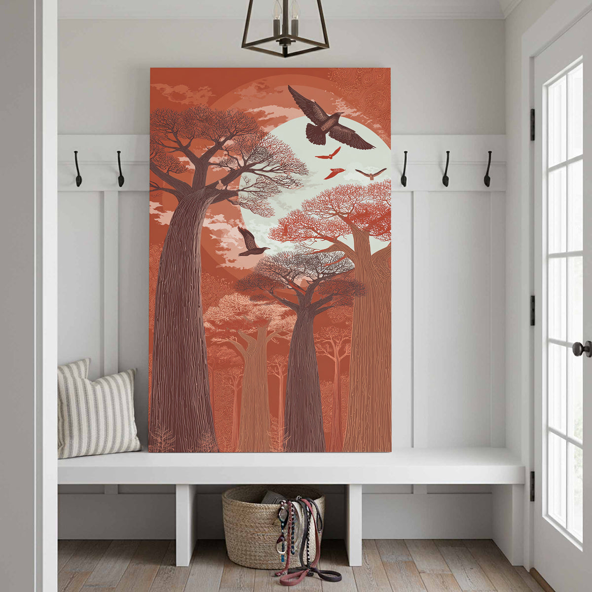 Baobab Tree Forest Canvas Wall Art – styled room view 3