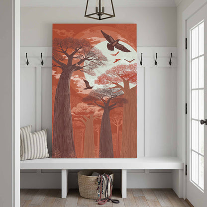 Baobab Tree Forest Canvas Wall Art – styled room view 3