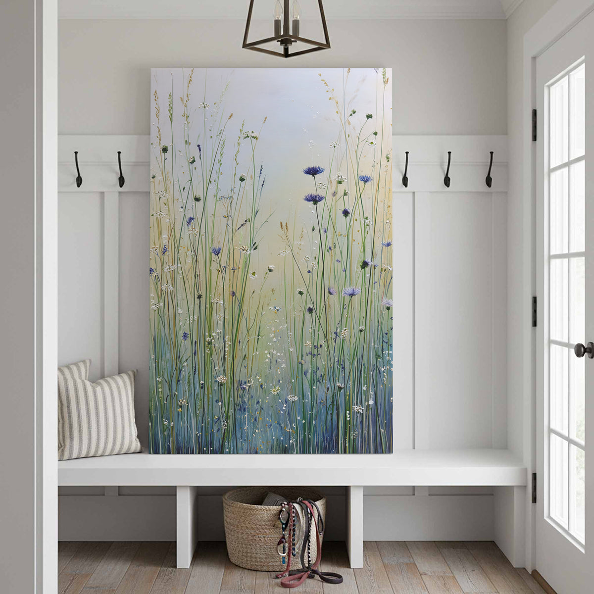 Minimalist Botanical Wall Art – styled room view 3