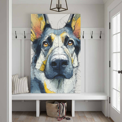 German Shepherd Canvas Wall Art – styled room view 3