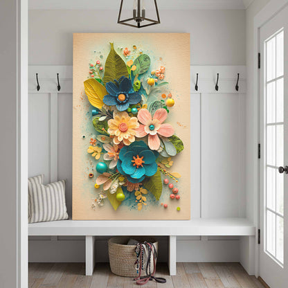 Paper Flower Wall Art – styled room view 3