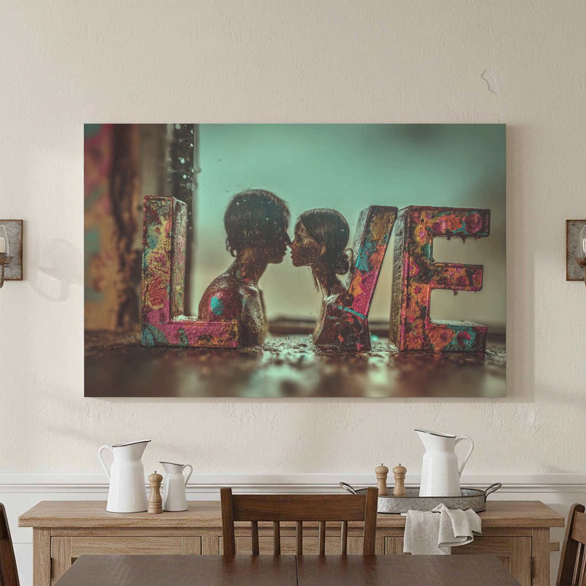 LOVE Letter Canvas Art – styled room view 2