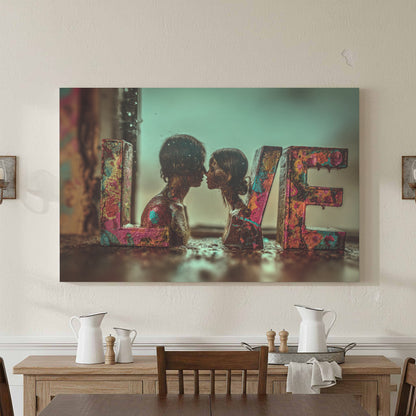LOVE Letter Canvas Art – styled room view 2