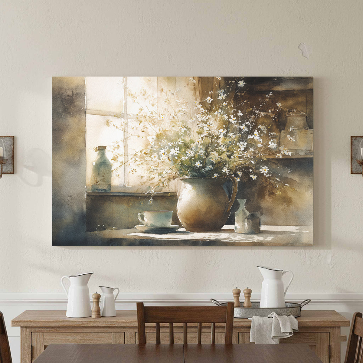 Watercolor Still Life Print – styled room view 3