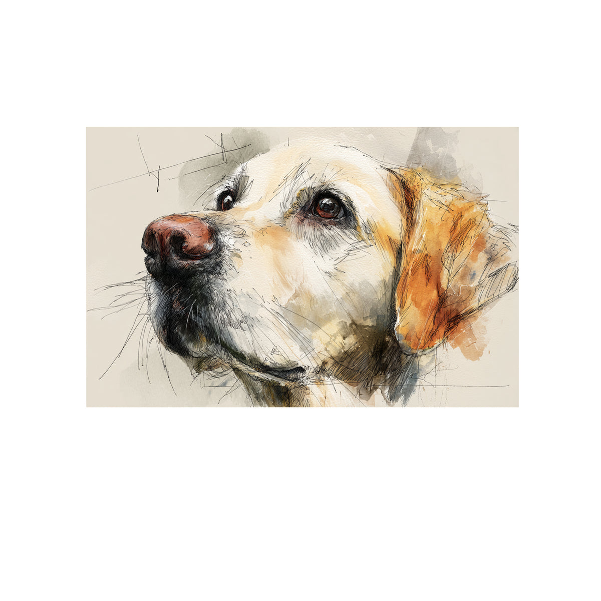 Golden Retriever Canvas Wall Art – styled room view 2