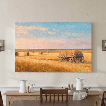 Harvest Wheat Field Canvas Art – styled room view 3