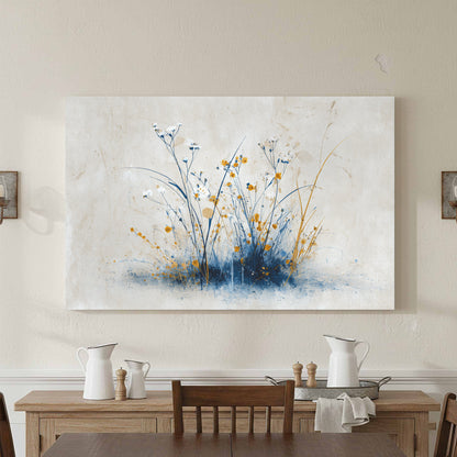 Abstract Botanical Canvas Wall Art – styled room view 3