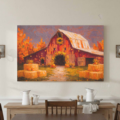 Autumn Barn Wedding Canvas Print — product image 4