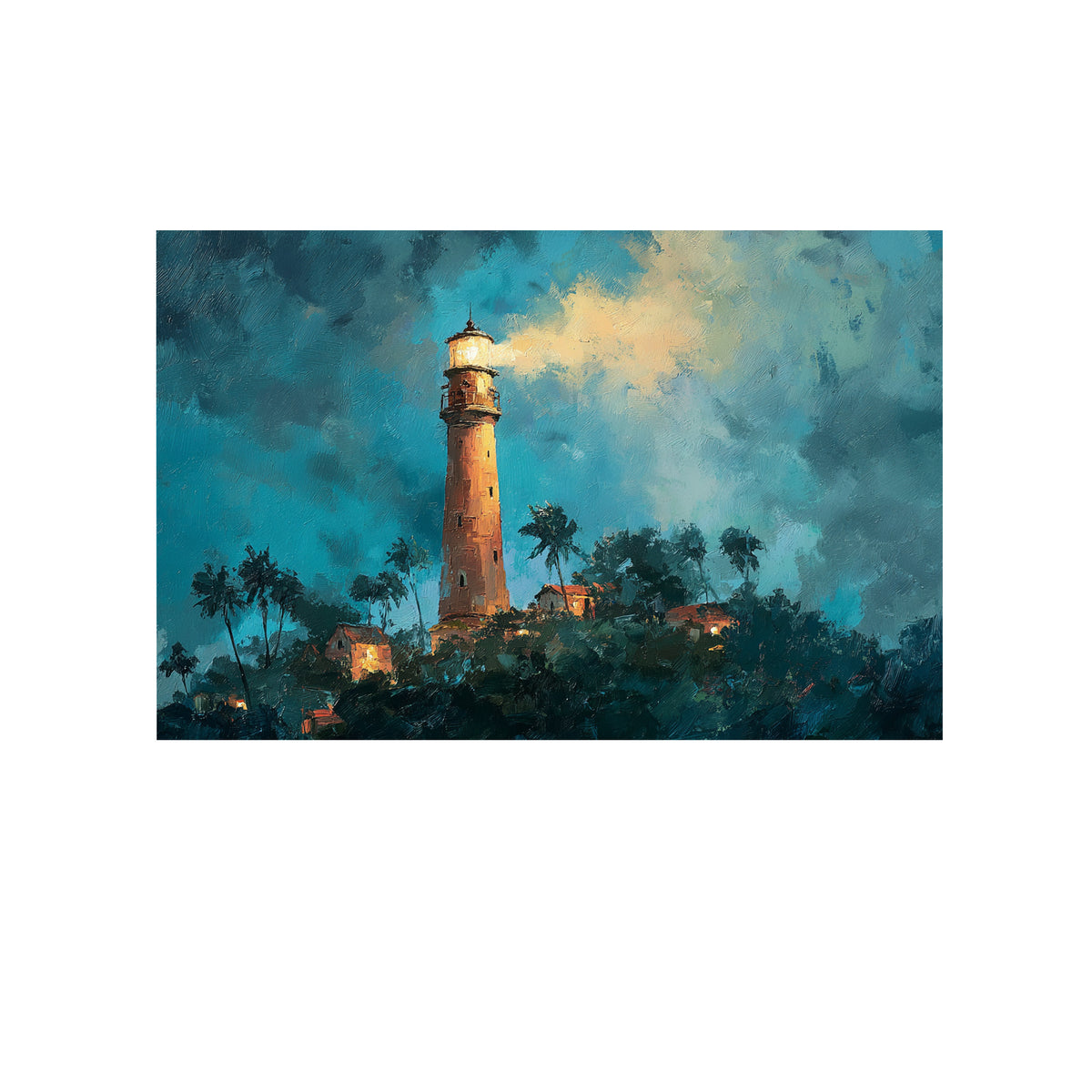 Lighthouse Canvas Wall Art – styled room view 3