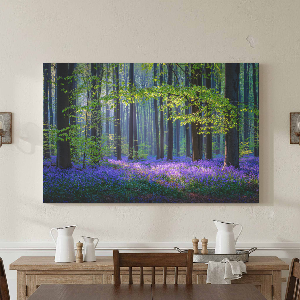 Spring Woodland Canvas Wall Art – styled room view 3