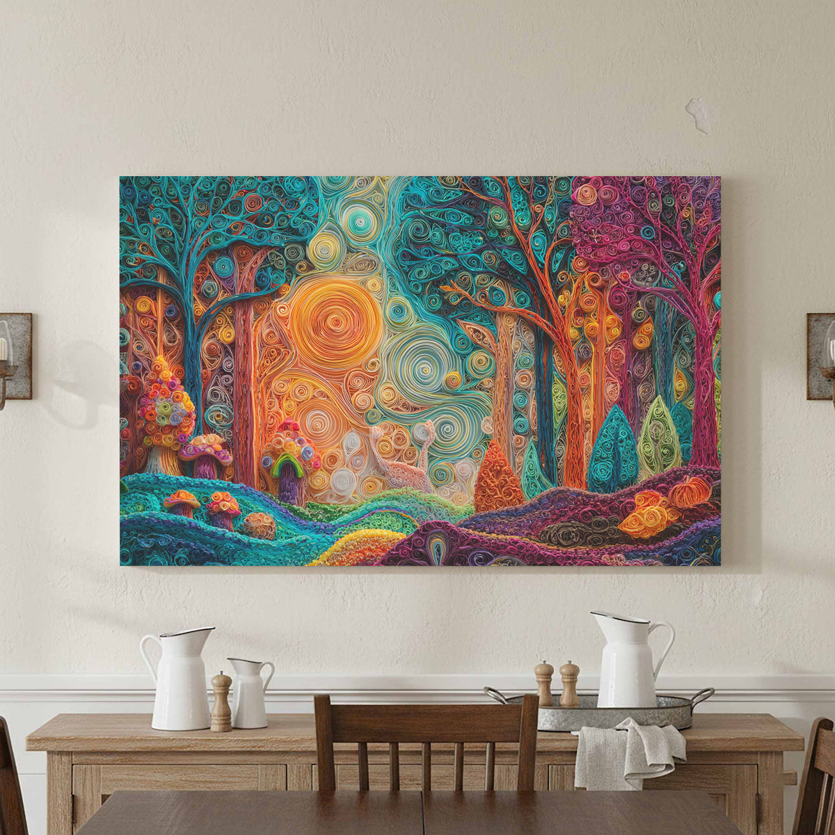 Forest Canvas Art – styled room view 3