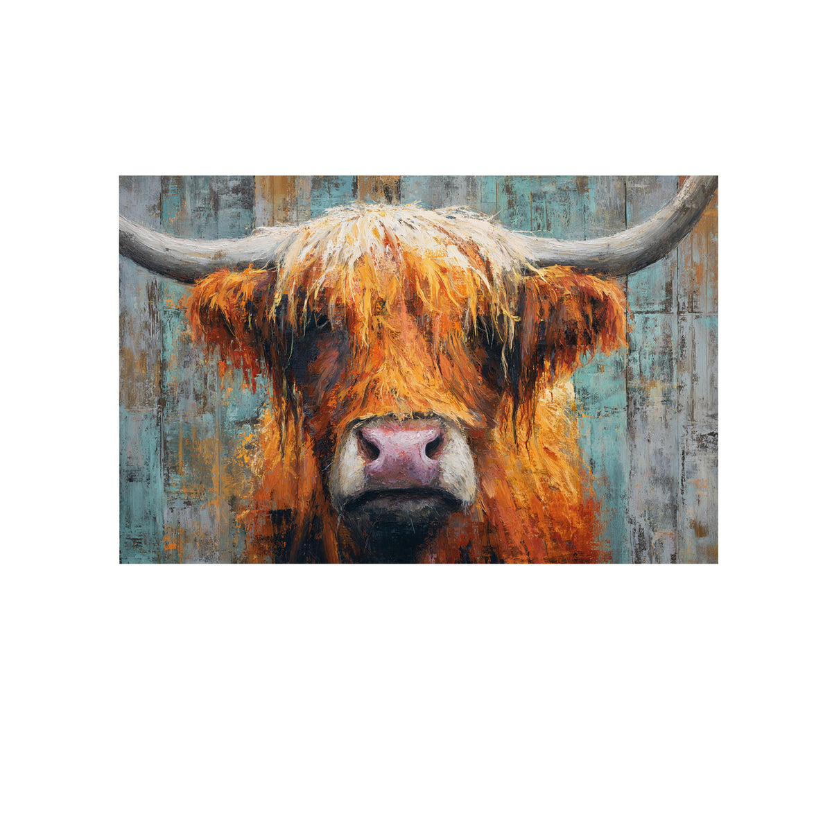 Highland Cow Wall Art – styled room view 2