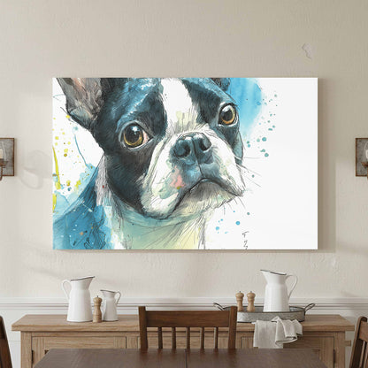 Boston Terrier Watercolor Canvas Art — product image 4