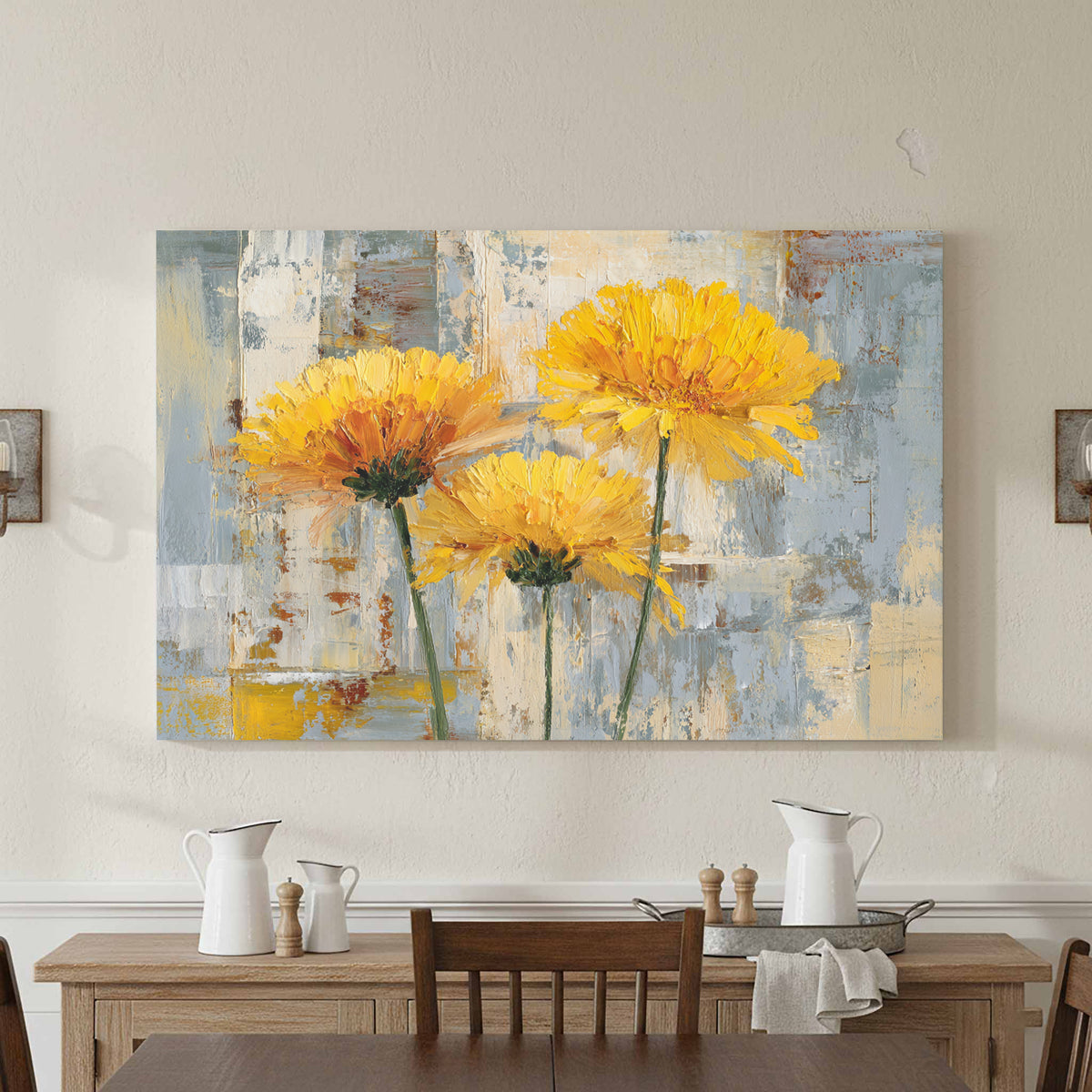 Abstract Yellow Flower Canvas Art — product image 3