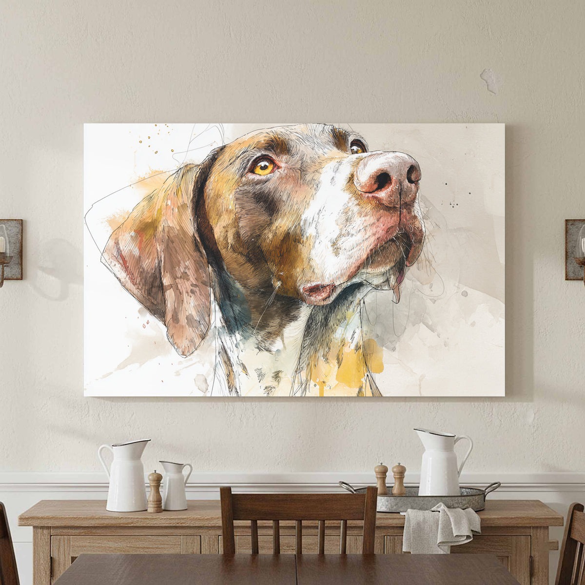 German Shorthaired Pointer Canvas Print – styled room view 2