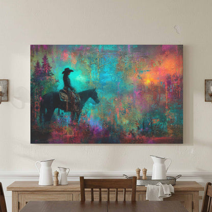 Western Cowgirl Canvas Art – styled room view 4