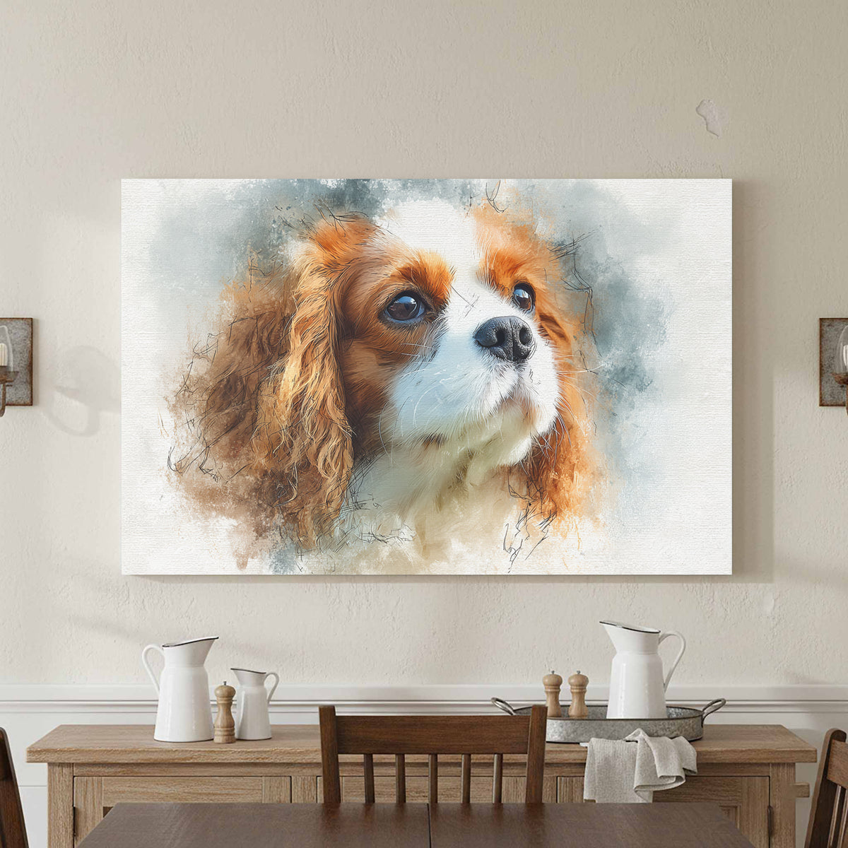 Cavalier King Charles Spaniel Canvas – styled room view 2