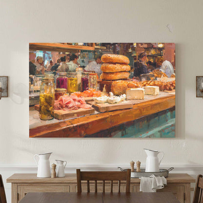 Impressionist Deli Counter Canvas Print – styled room view 4