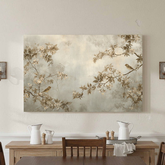 Botanical Wall Art Print – canvas print shown framed in a styled room