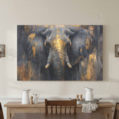 Bold Elephant Portrait Canvas – styled room view 4