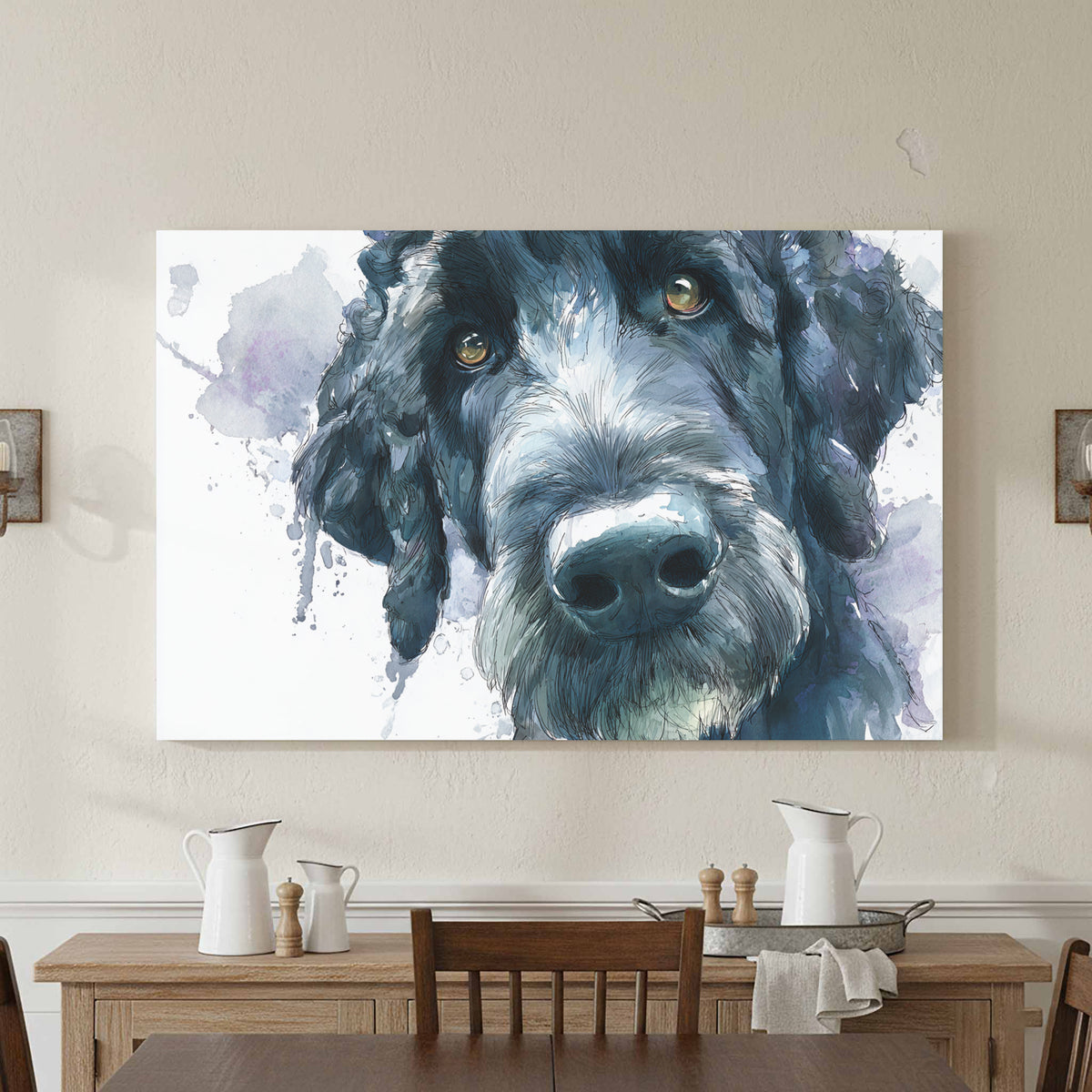Portuguese Water Dog Canvas Print – styled room view 4