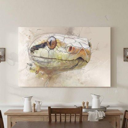Snake Portrait Canvas Wall Art – styled room view 4