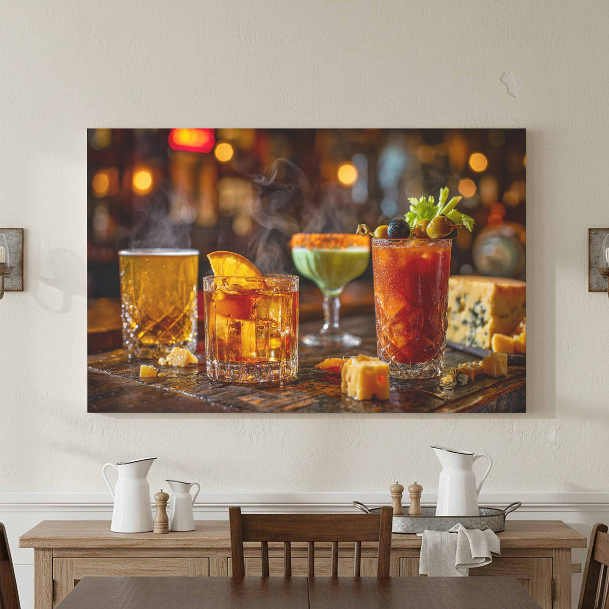 Wisconsin Tavern Cocktail Wall Art – styled room view 3