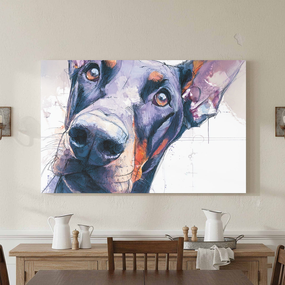 Dobermann Dog Portrait Canvas Art — product image 5