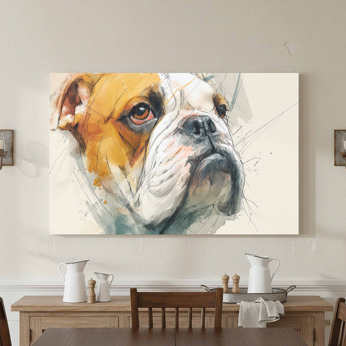 Bulldog Portrait Canvas Wall Art — product image 3