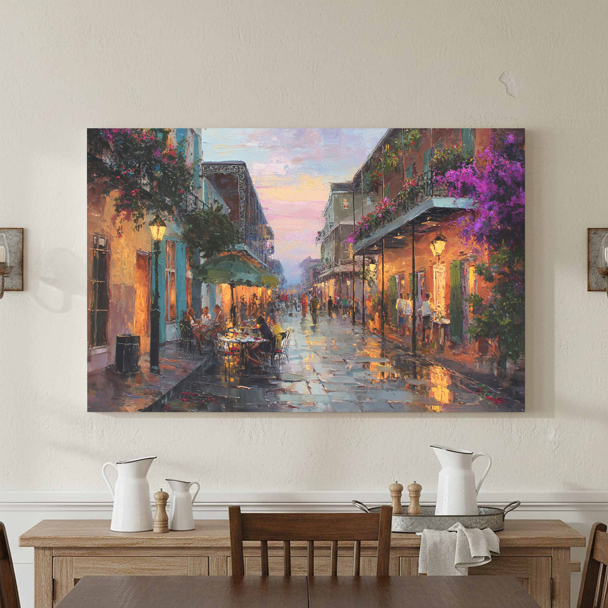 New Orleans French Quarter Canvas Print – styled room view 4