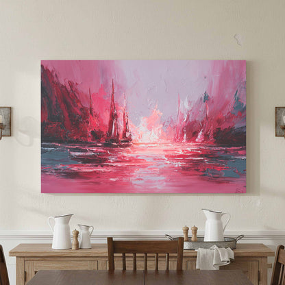 Abstract Storm Seascape Canvas Print – styled room view 2