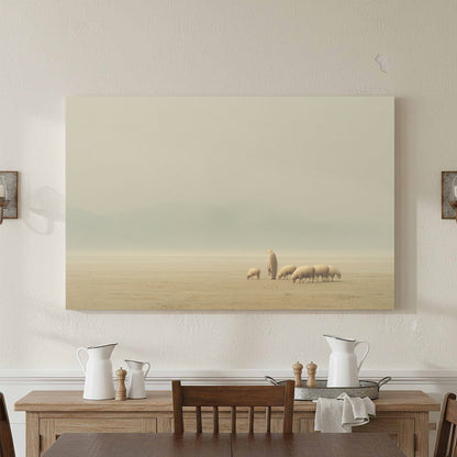 Jesus with Sheep Canvas Wall Art – styled room view 2
