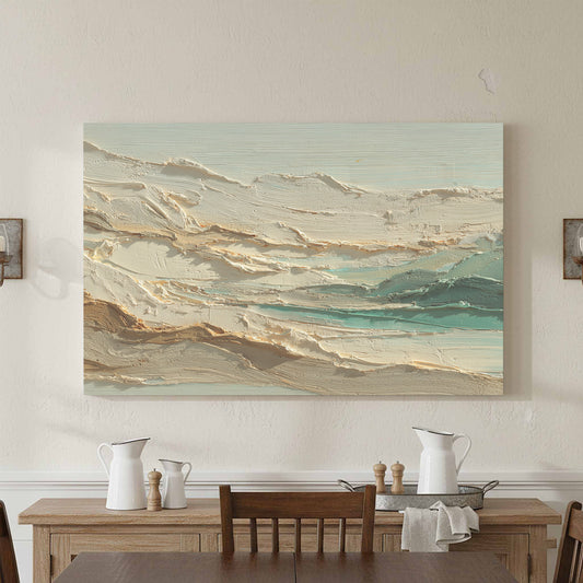 Abstract Impasto Canvas Art – canvas print shown framed in a styled room