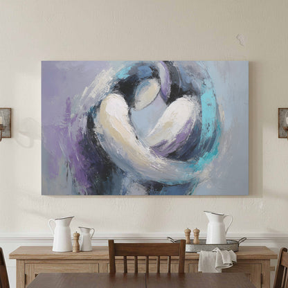Abstract Intimacy Canvas Wall Art – styled room view 2