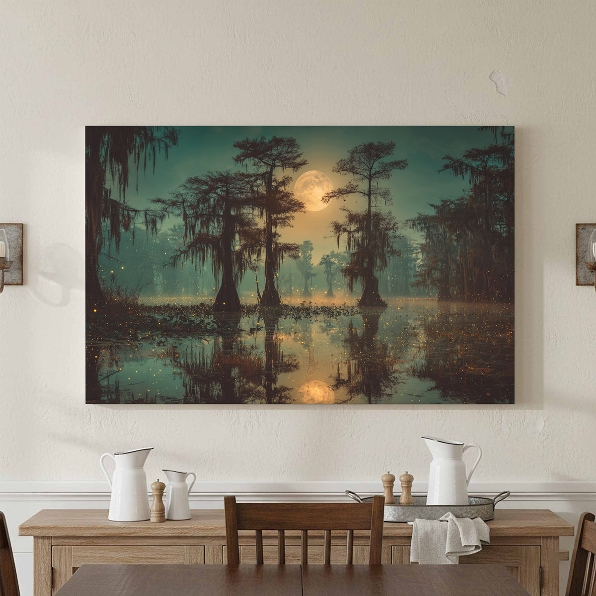 Gothic Swamp Canvas Wall Art – styled room view 2
